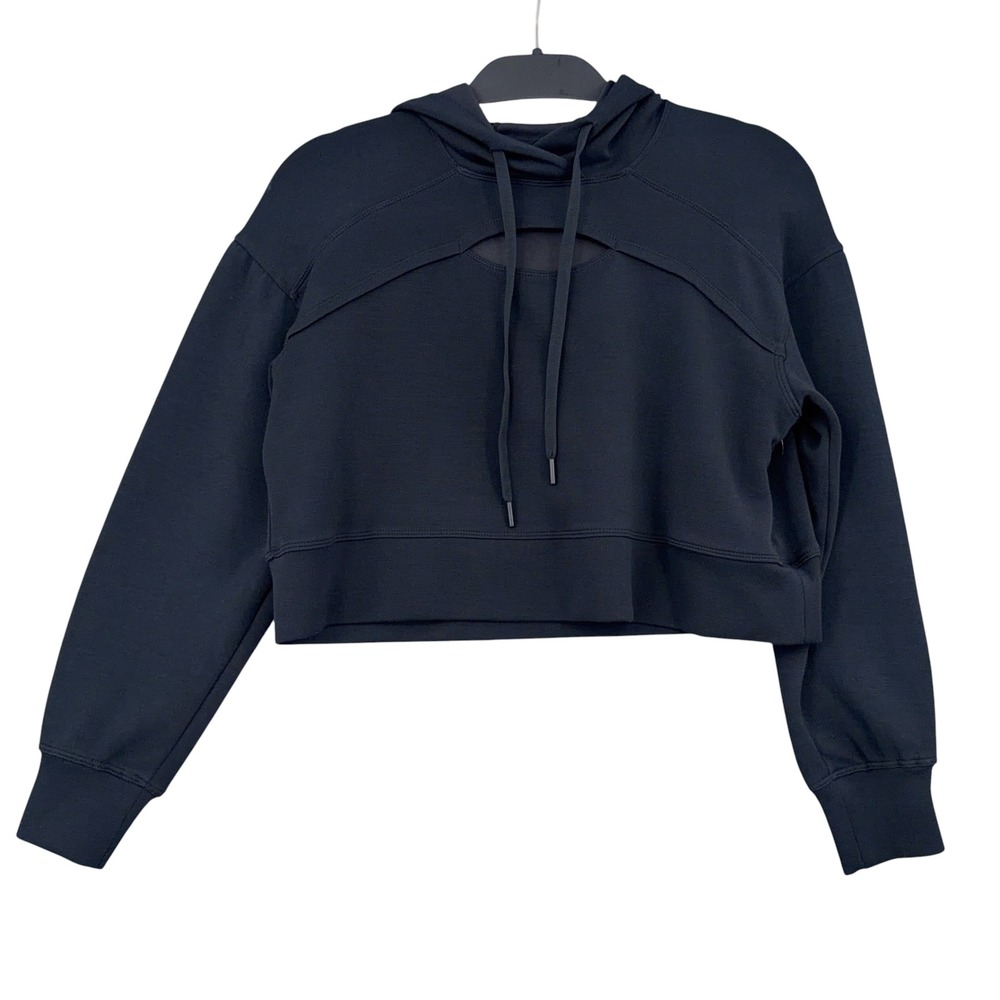90 Degree by Reflex Softlite Scuba Zoe Hoodie Womens XS Polyester Modal Black‎